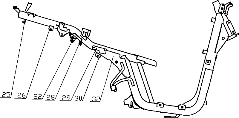 Cycle frame structure of pedal motorcycle