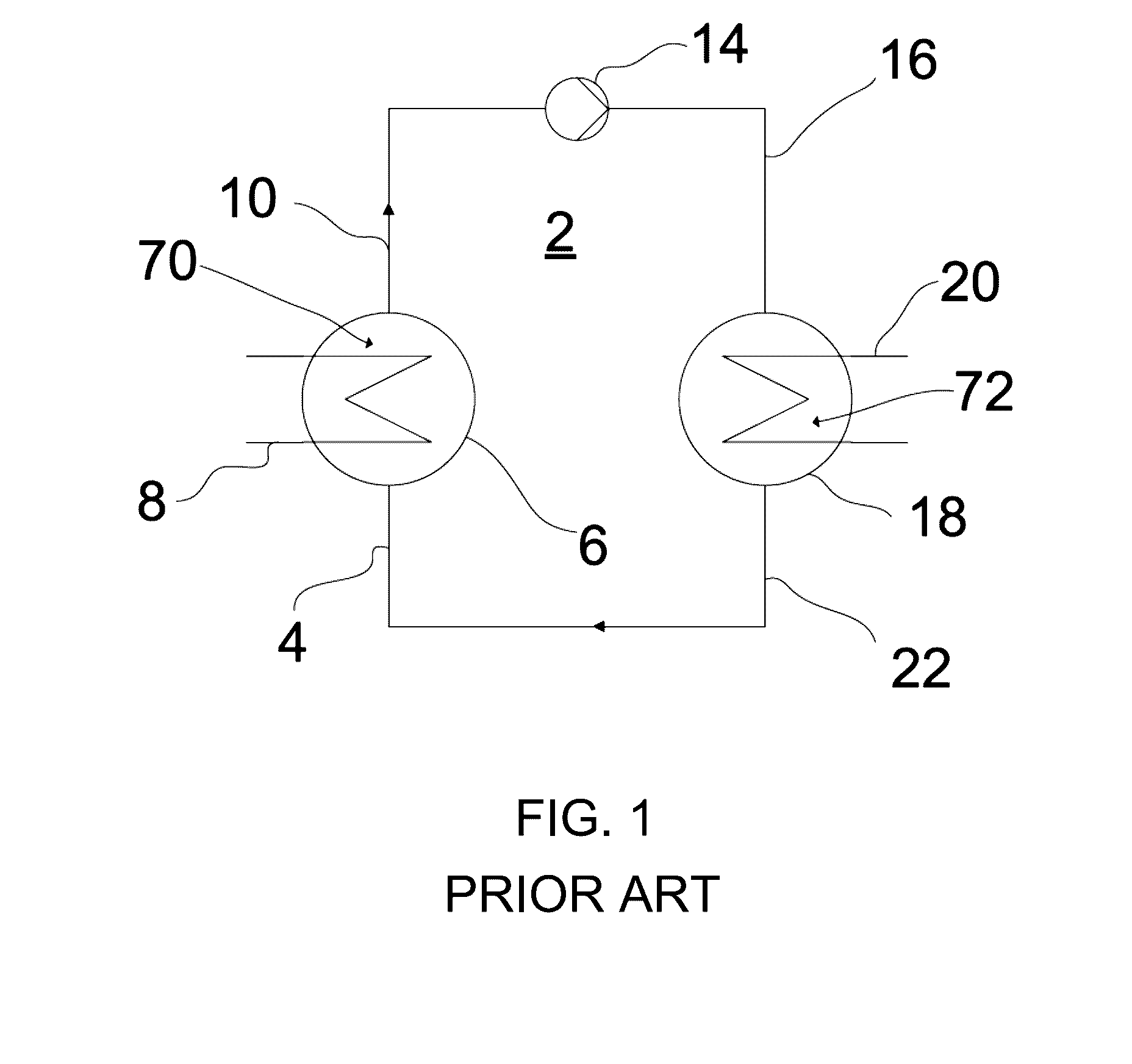 Passive two-phase cooling circuit