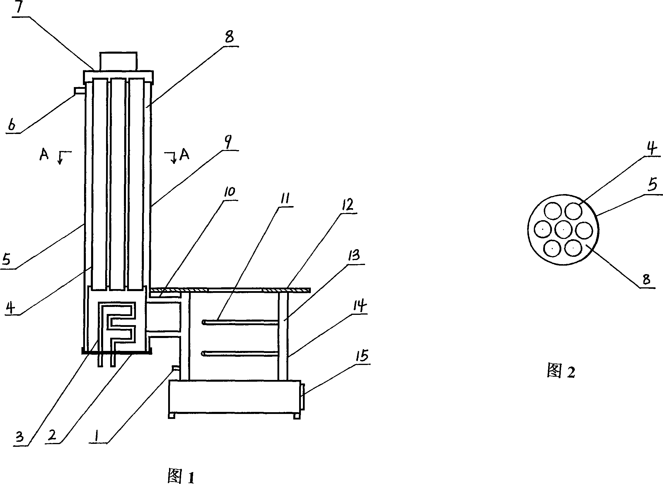 Multiple circular fume tube type energy-saving furnace for heating and cooking