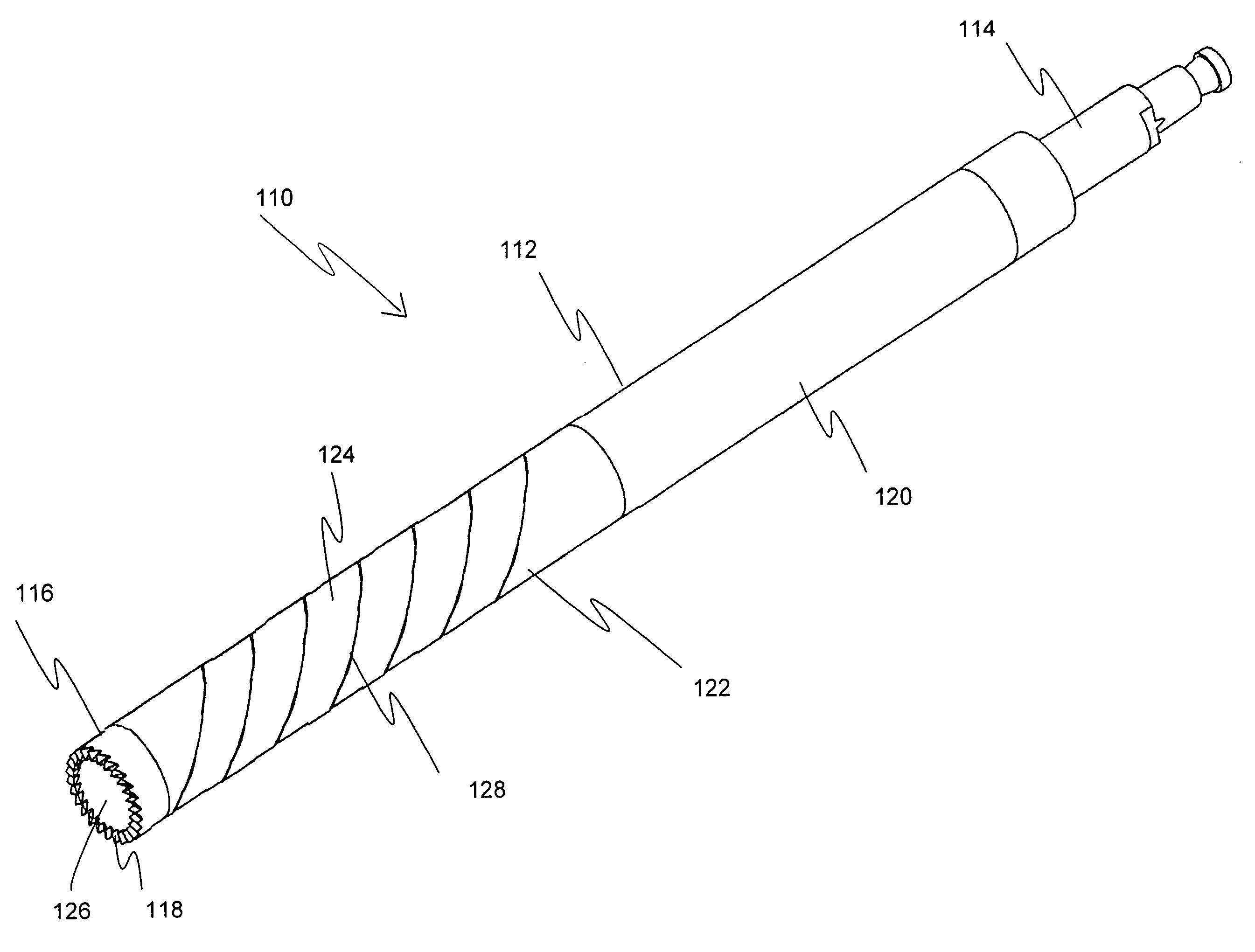 Flexible trephine and method of removing a bowed implant from a bone