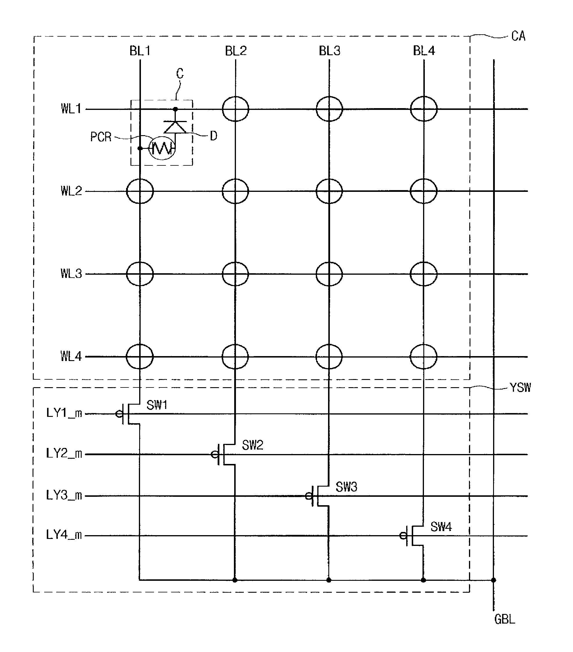 Phase change memory device with improved performance that minimizes cell degradation