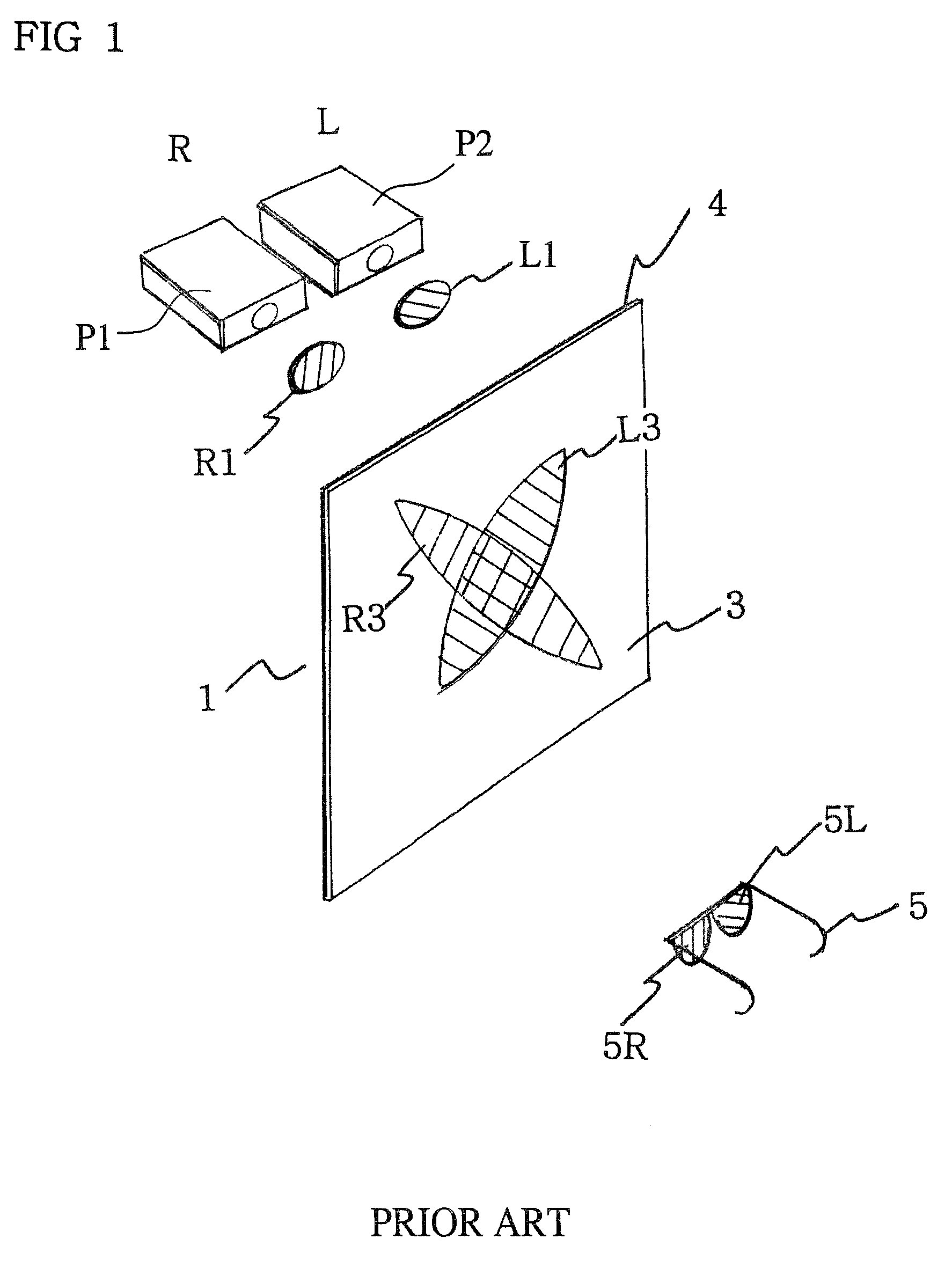 Transmission screen for stereoscopic images