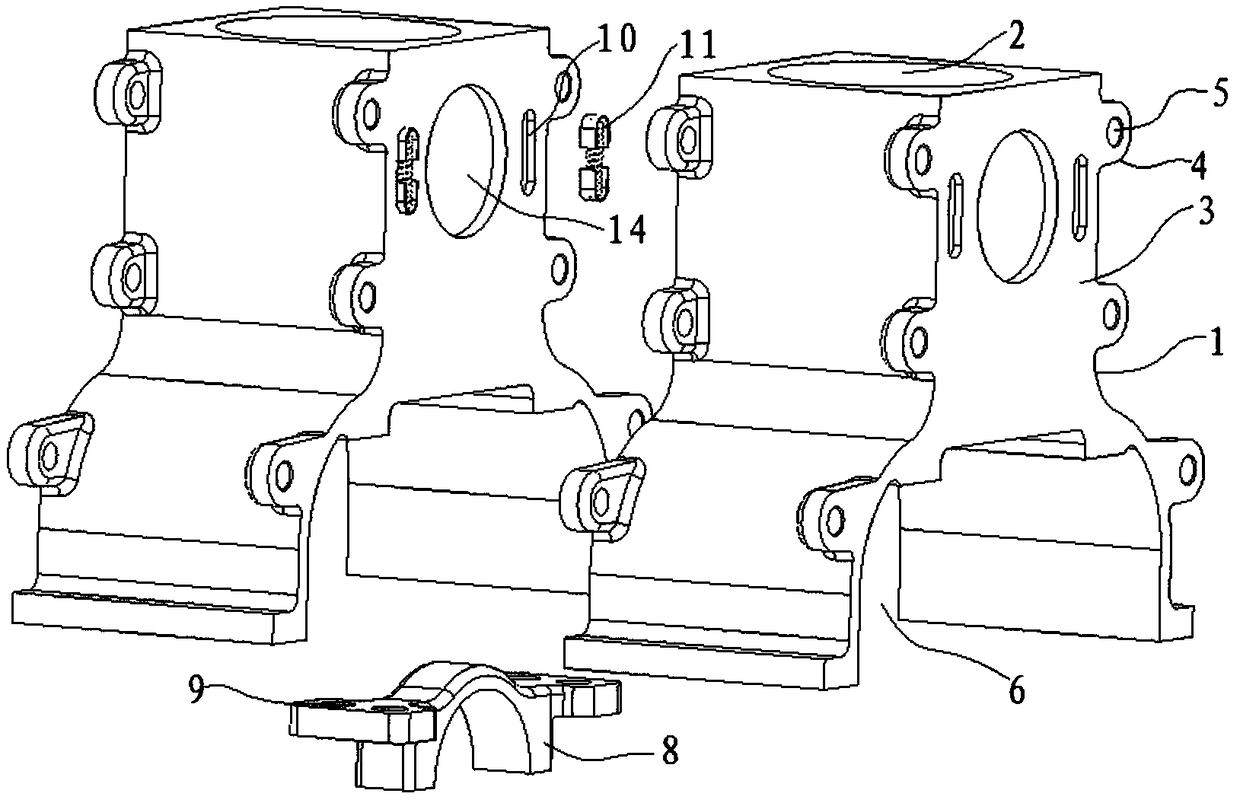 Split type cylinder body