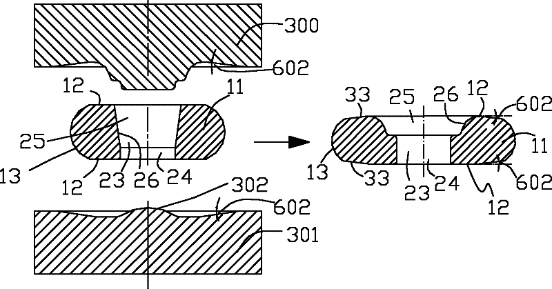 Method for manufacturing intermediate formed body of driven gear of rear axle of small and medium-sized automobile