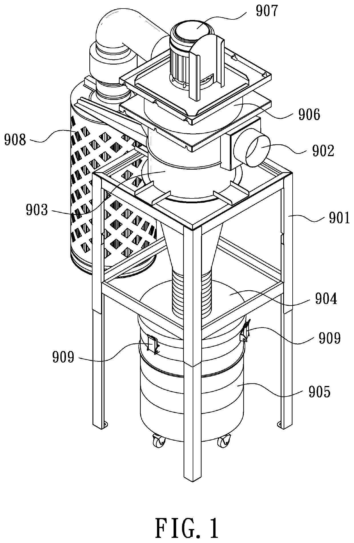 Dust collector with convenient loading and unloading dust collecting barrel