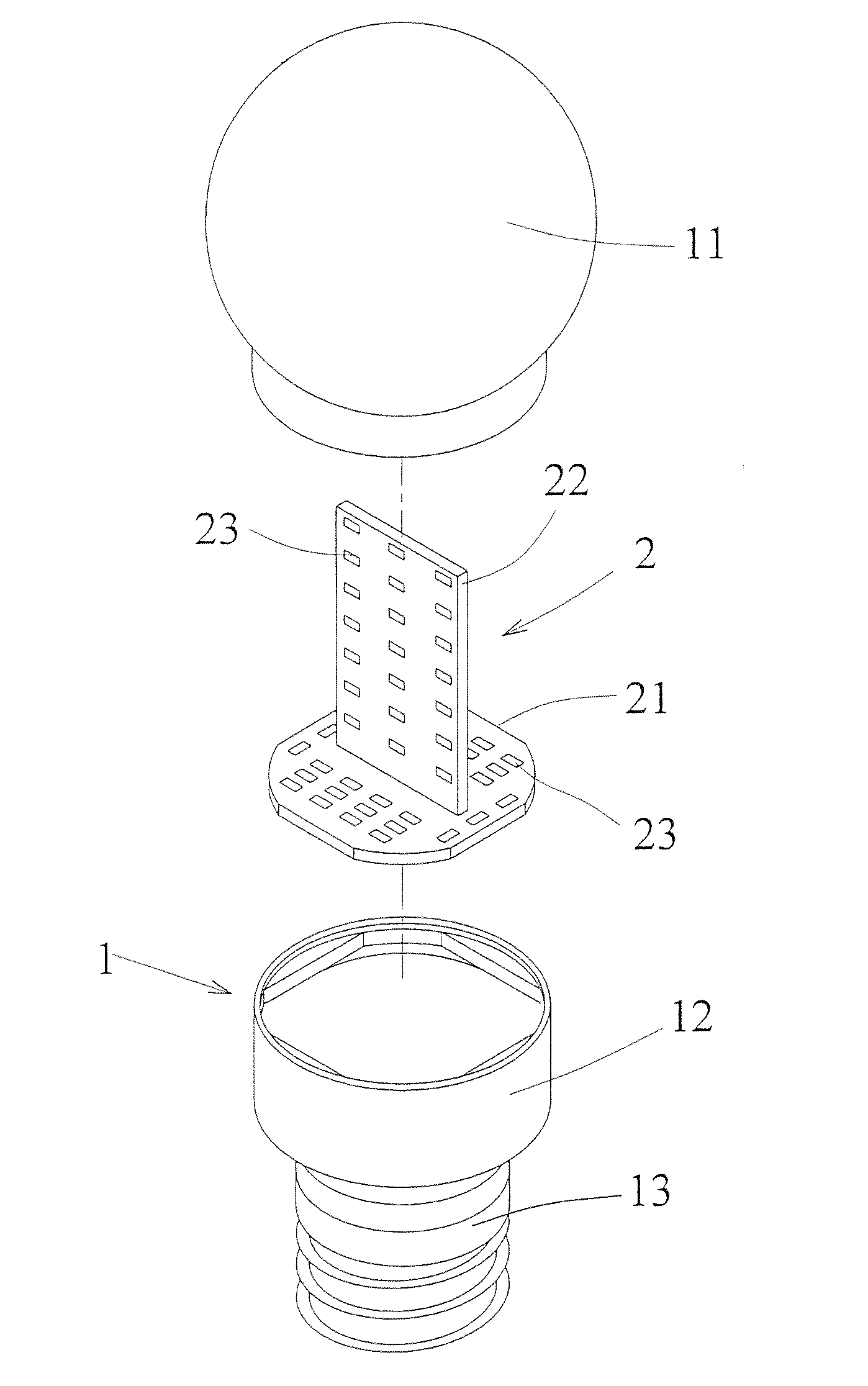 Light bulb having light emitting diodes connected to at least two circuit boards
