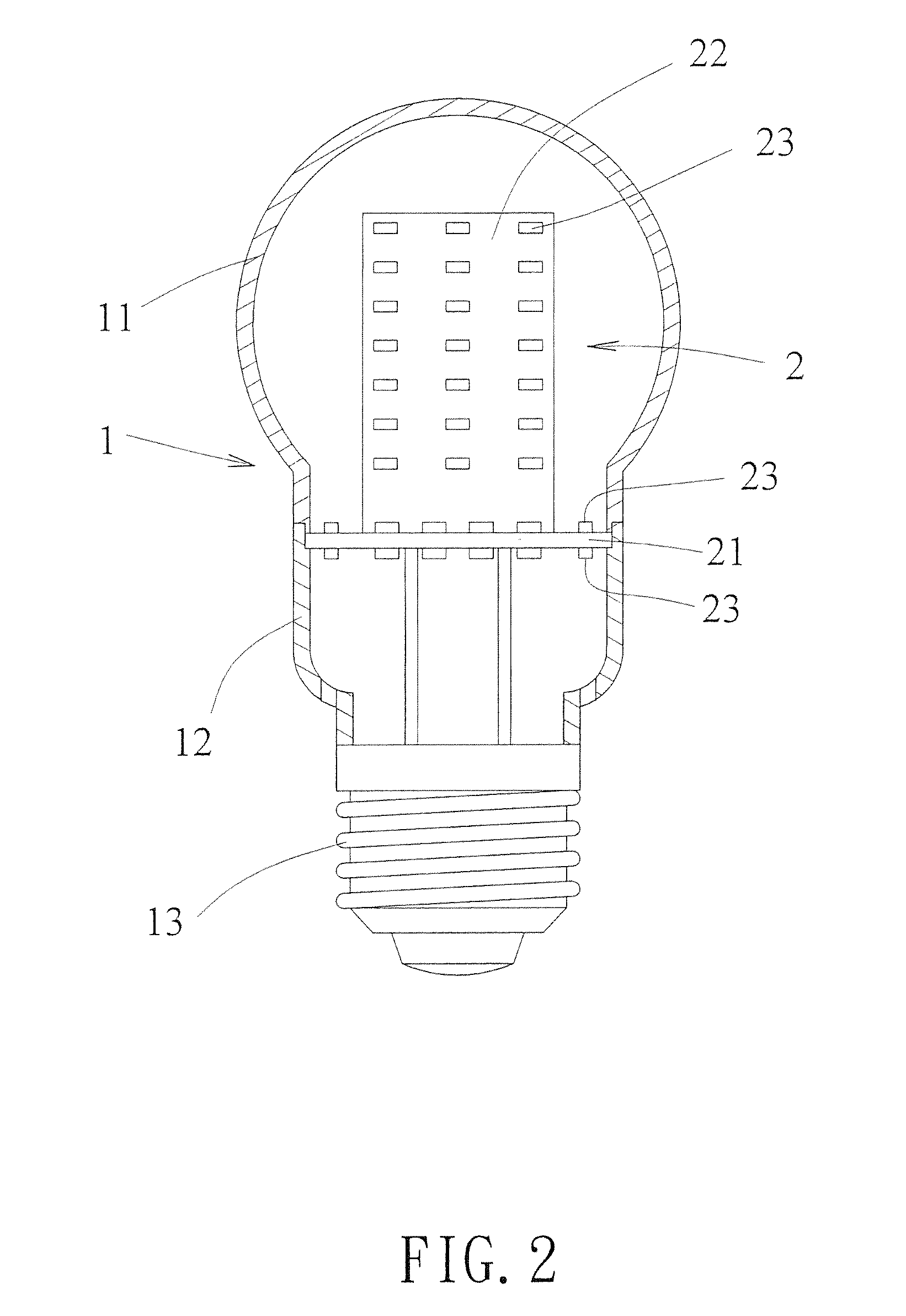 Light bulb having light emitting diodes connected to at least two circuit boards