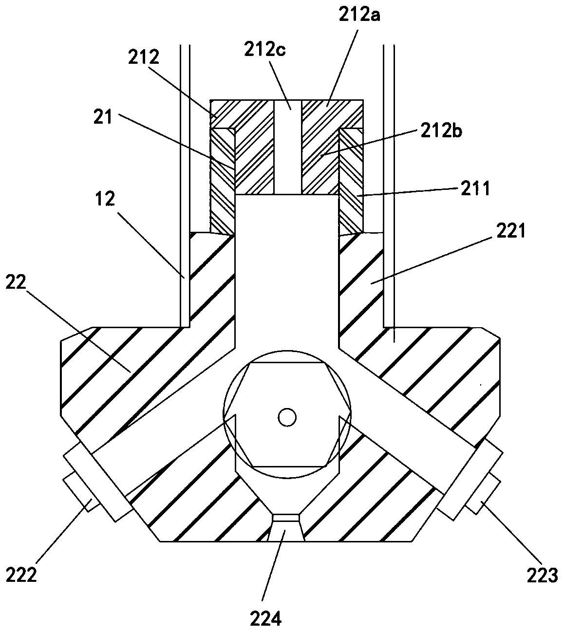 Automatic rising and falling wind resistance high pressure fine water mist fire extinguishing device