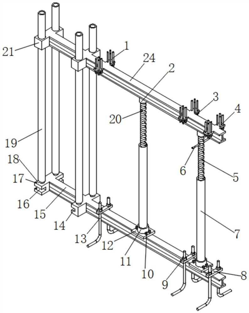 Height-adjustable overhanging-type double-row scaffold