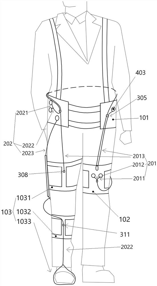 Flexible exoskeleton walking aid driven by non-external force