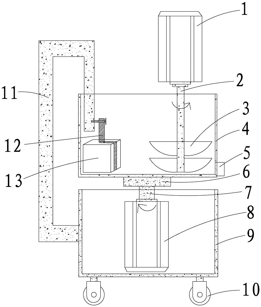 Concrete sand washing experiment apparatus for off-center shaft type irrigation work
