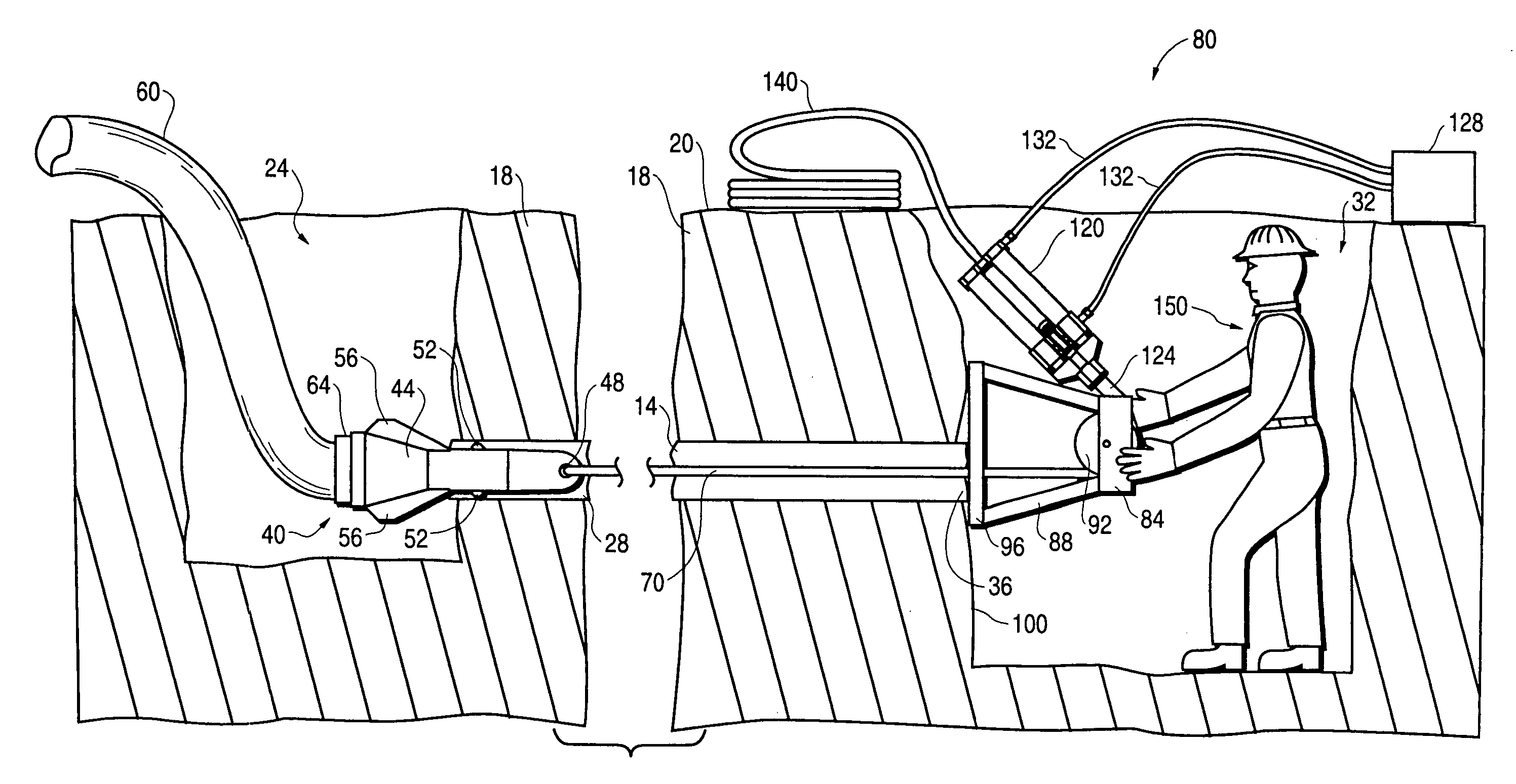 Device and method for trenchless replacement of underground pipe