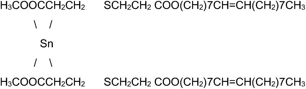 Mercaptoethyl dioleate dimethoxycarbonylethyl tin compound and preparation method thereof