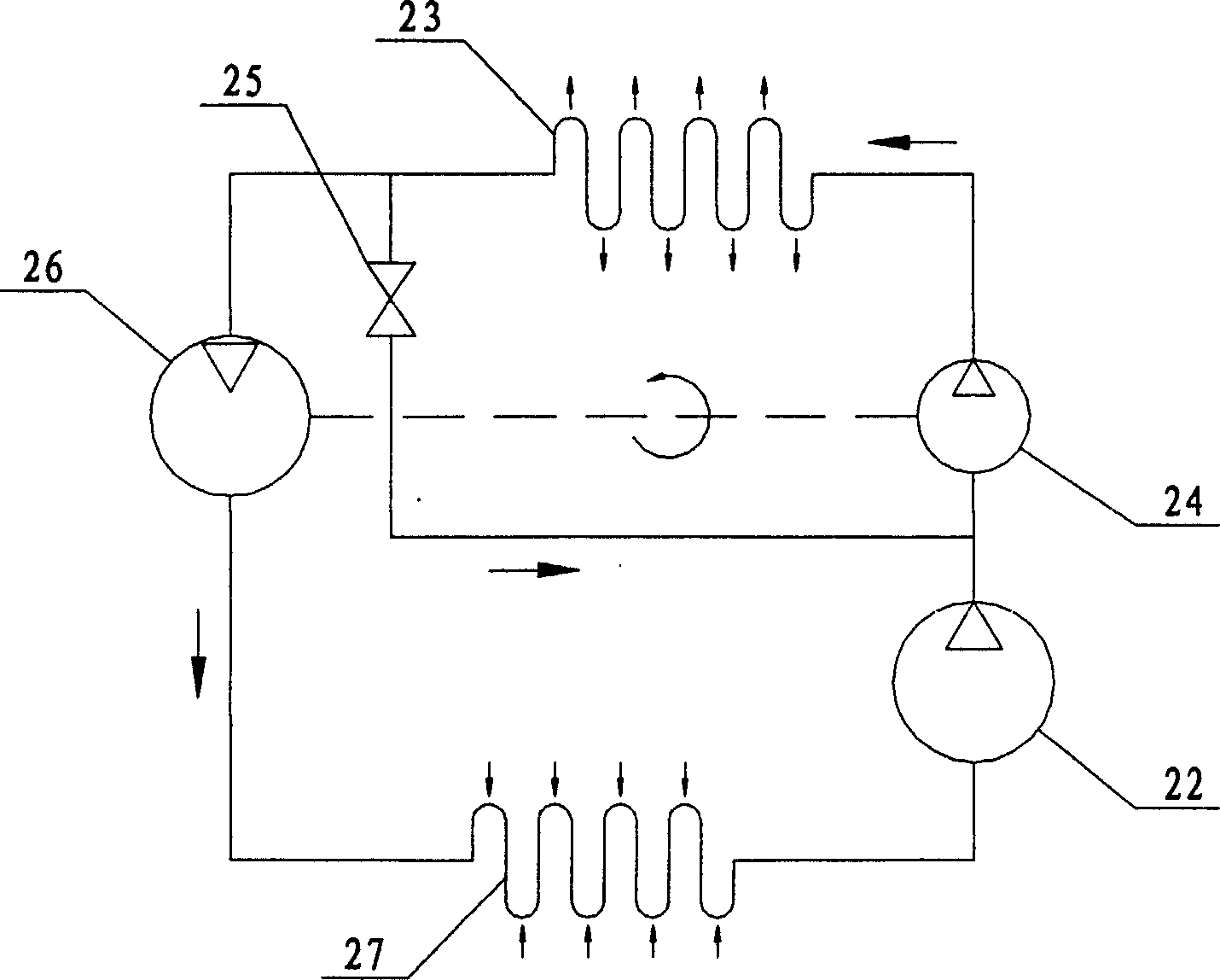 Steam compression type refrigeration cycle device of approximate ideal inverse Carnot cycle efficiency