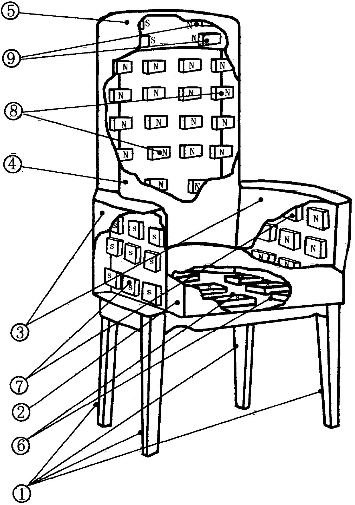 Magnetic health chair