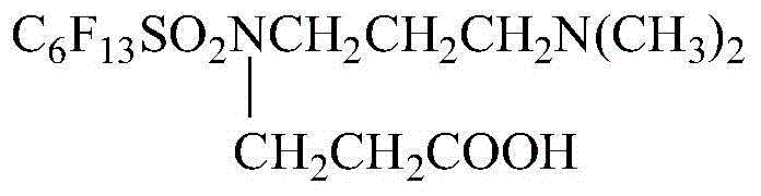 Preparation method for surfactant N-carboxyethyl, N-3-dimethylaminopropyl-perfluoro hexyl sulfonamide