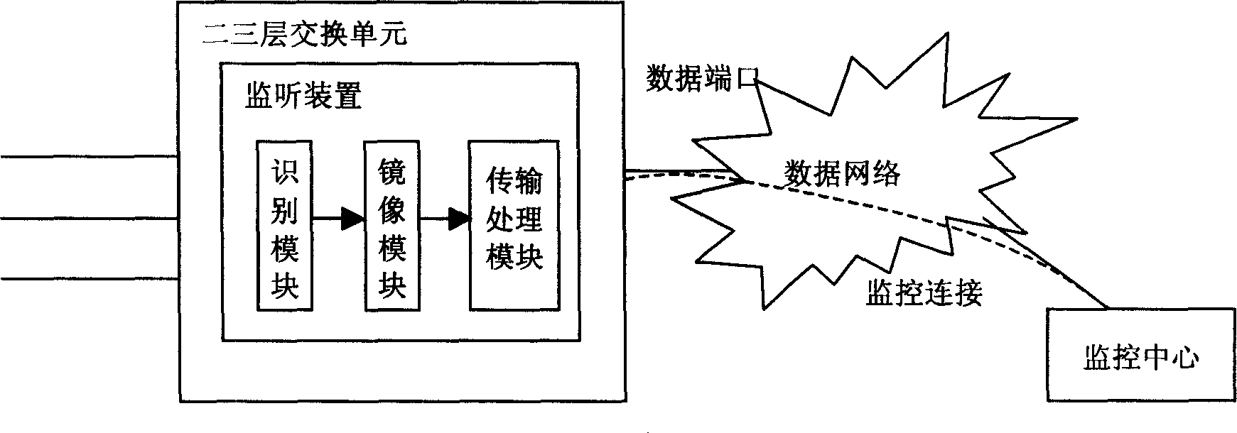 Realization method for monitoring network service