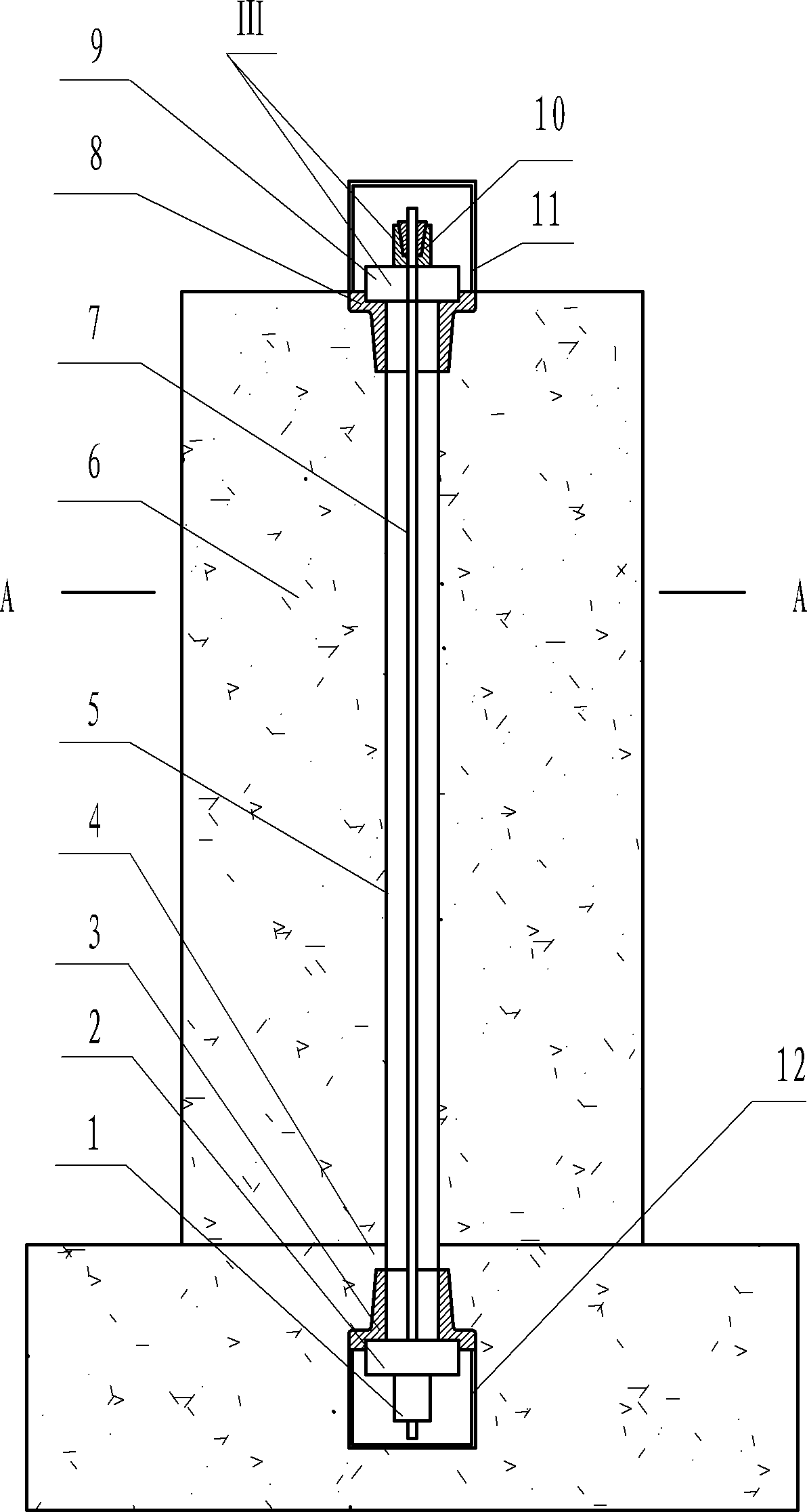 Vertical prestressed anchorage system and construction method thereof