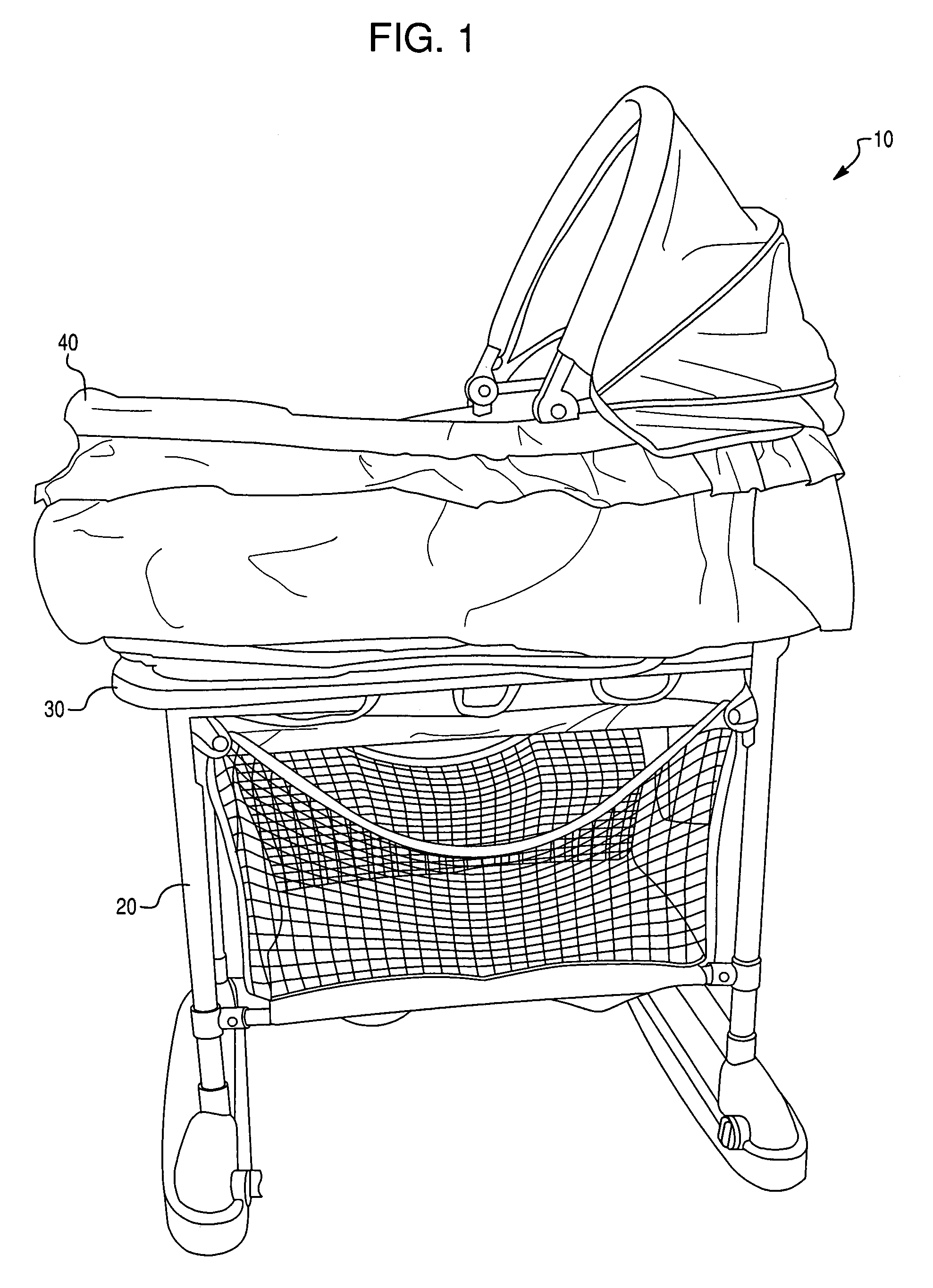 Bassinet and changing table assembly