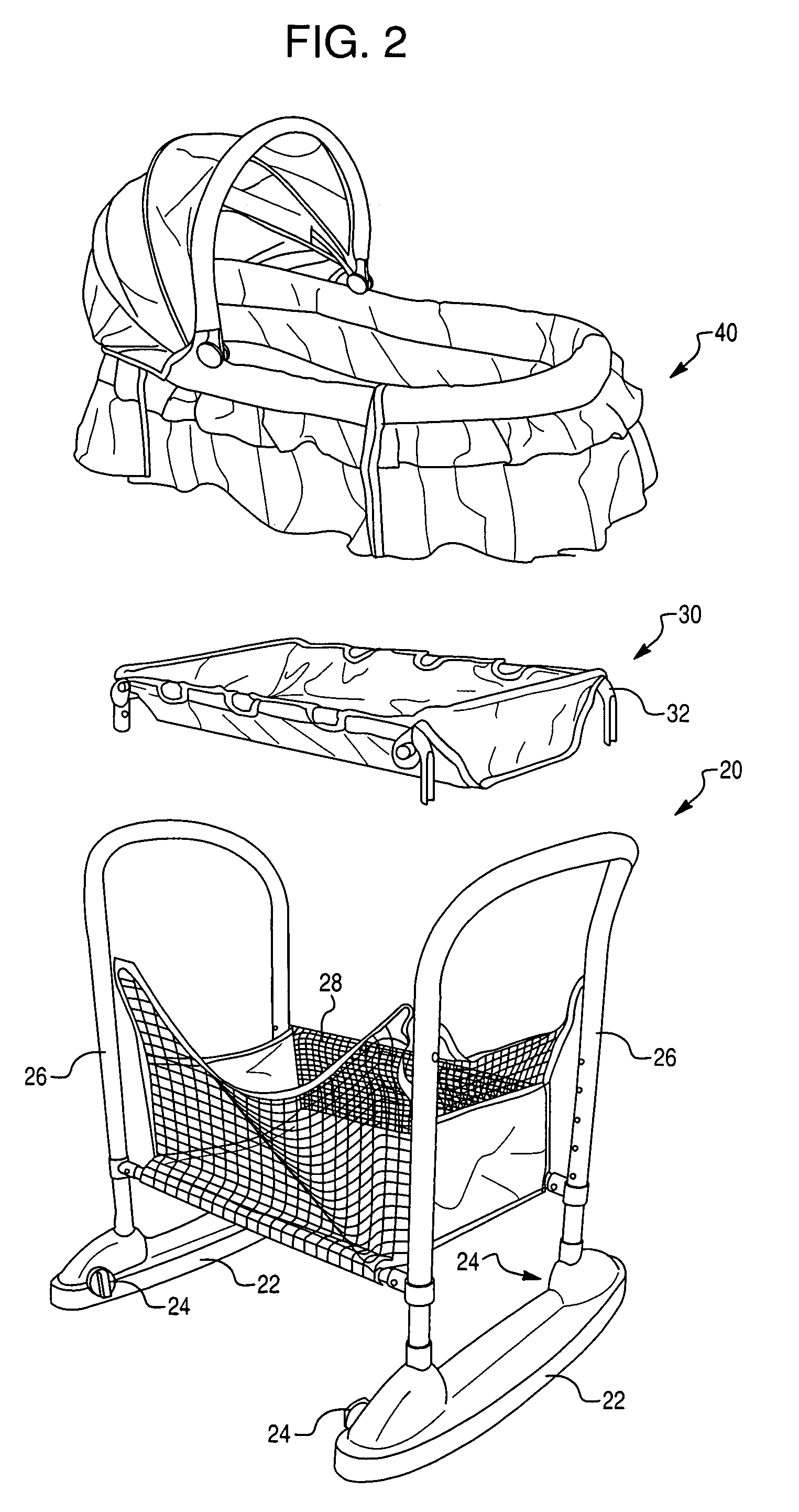 Bassinet and changing table assembly