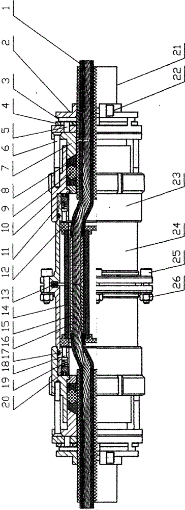 Stainless steel made large-diameter cable waterproof connector