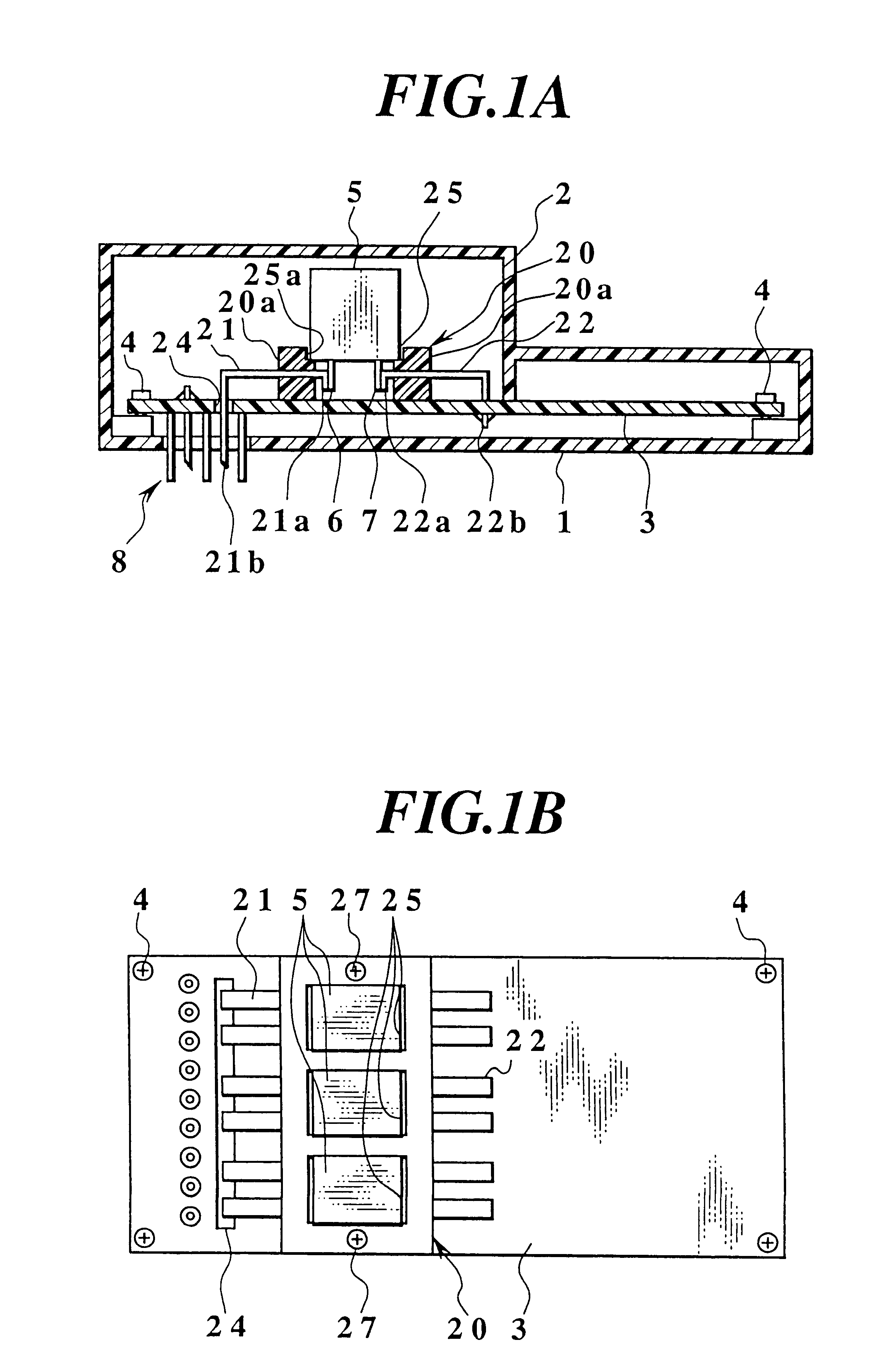 Mounting structure for a relay arranged on a printed circuit board