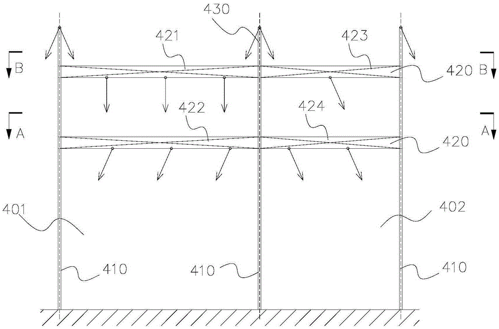 Line framework and wire stringing structure