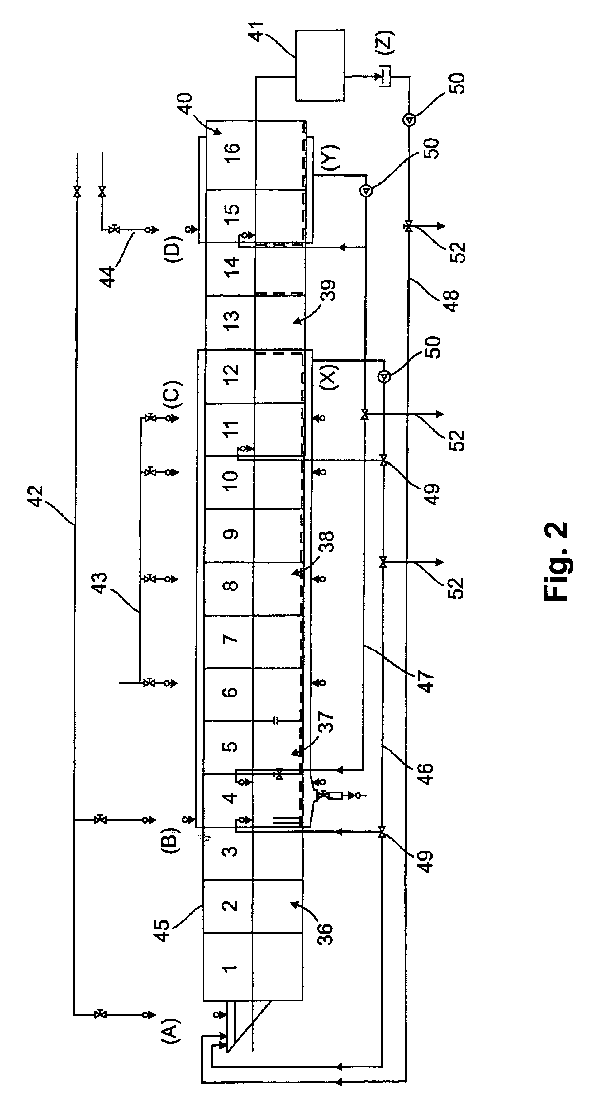 Method for washing laundry in a tank-free wash path as well as wash path for carrying out the method
