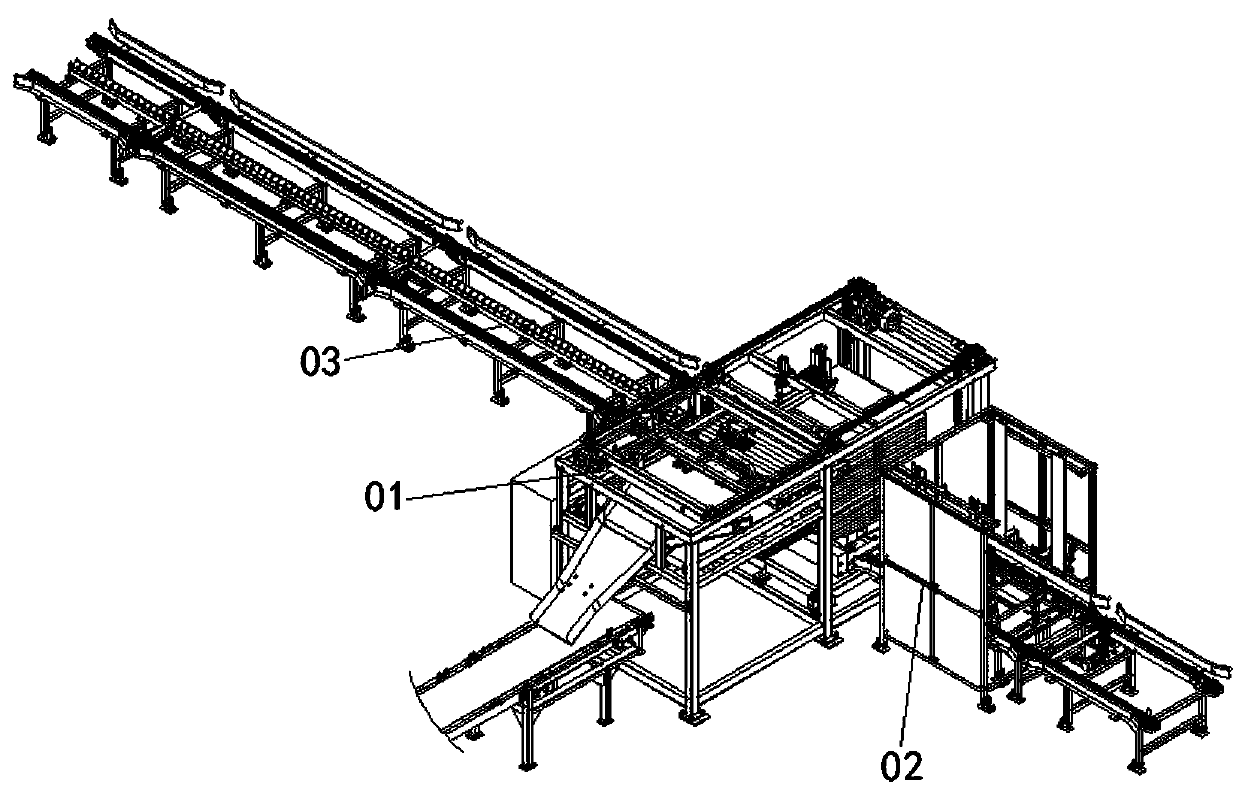 Automatic destacking system for bagged material packages