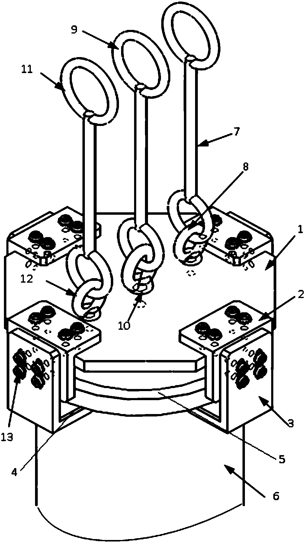 Special fixture and method for mounting core pipe of OVD sintering quartz furnace