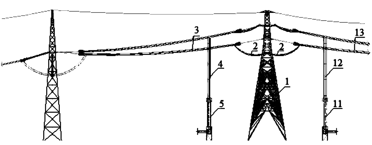 Line guide and connection structure for 750kV series compensation power distribution device