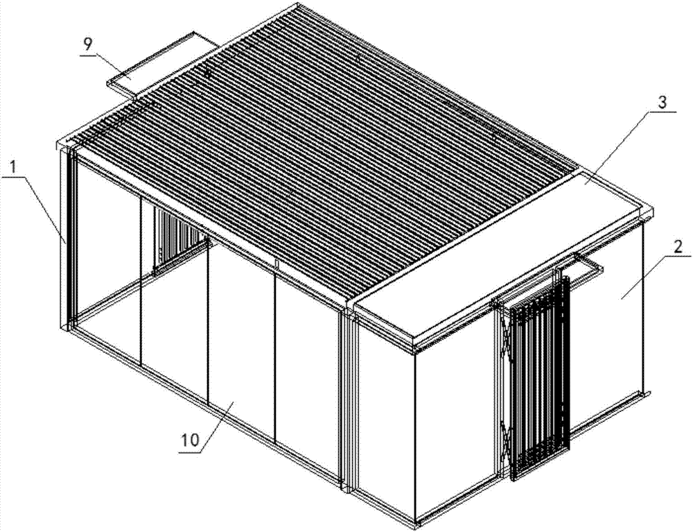 Active heat dissipation structure for sun room