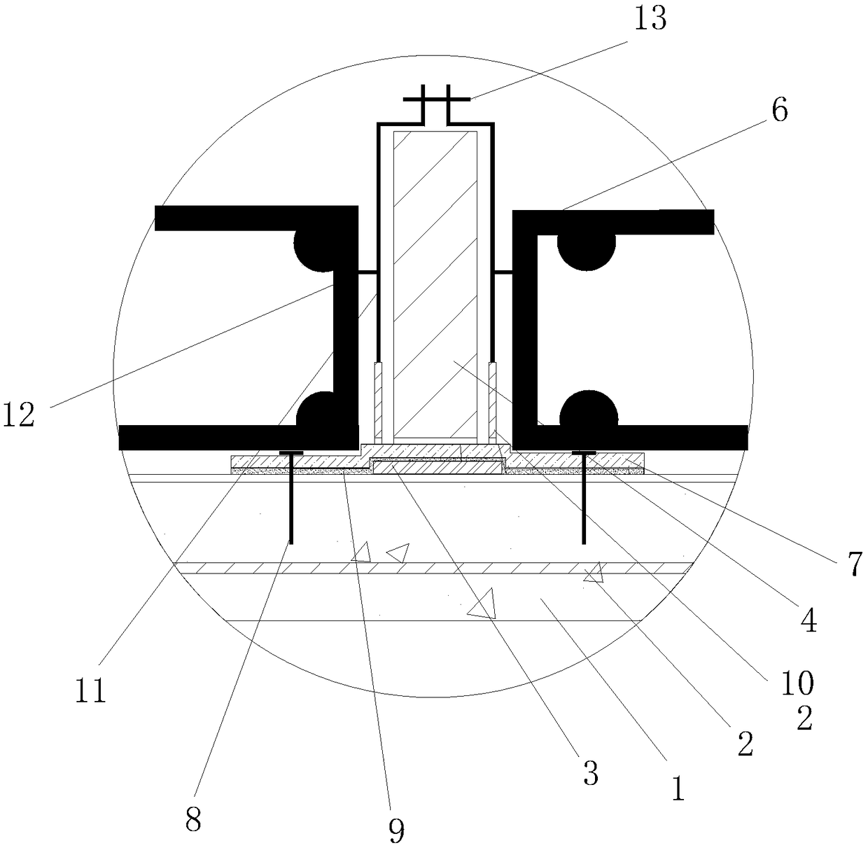 Construction method for isolating reserved foundation slab post-cast strip