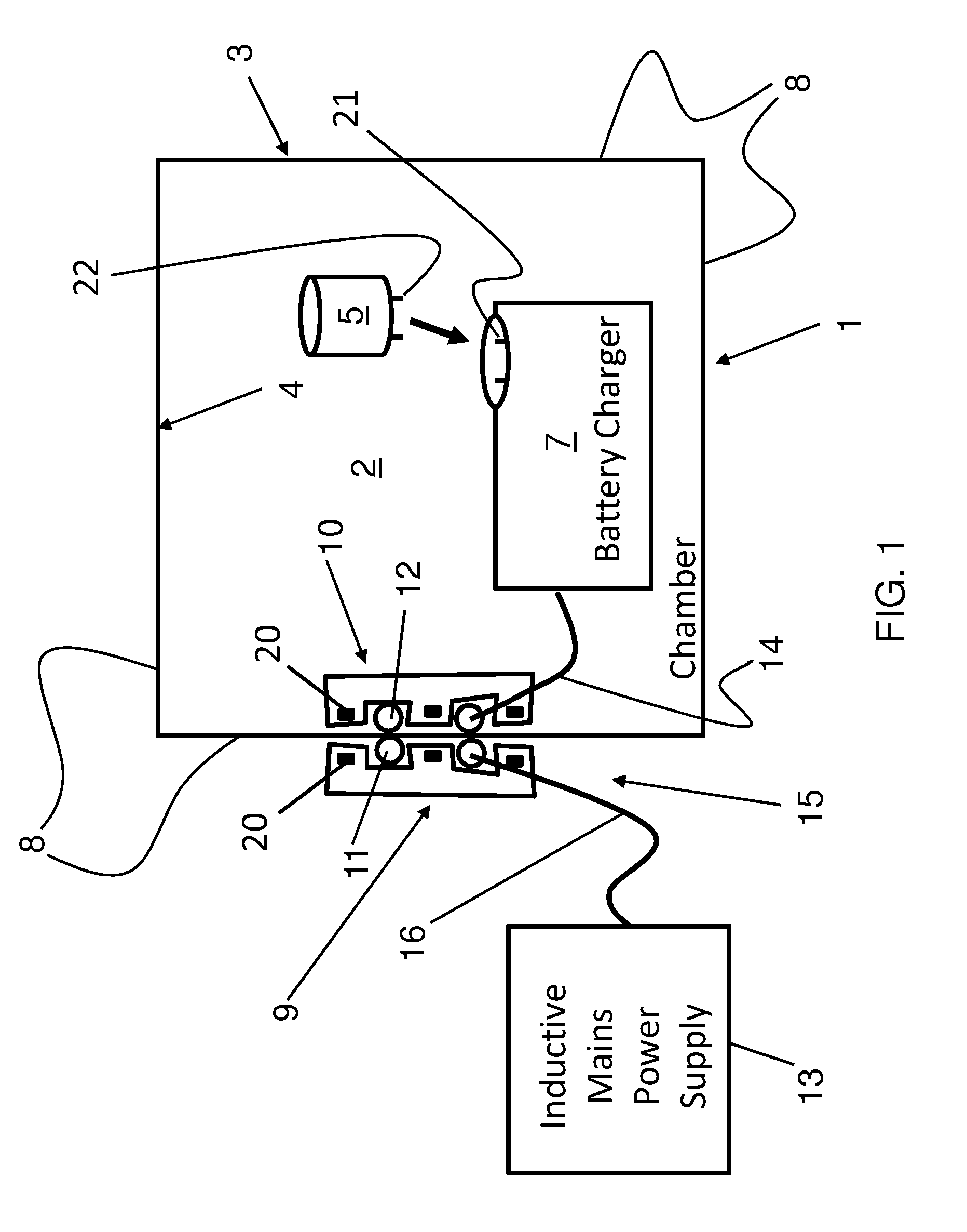 Surgical sterilizer with integrated battery charging device