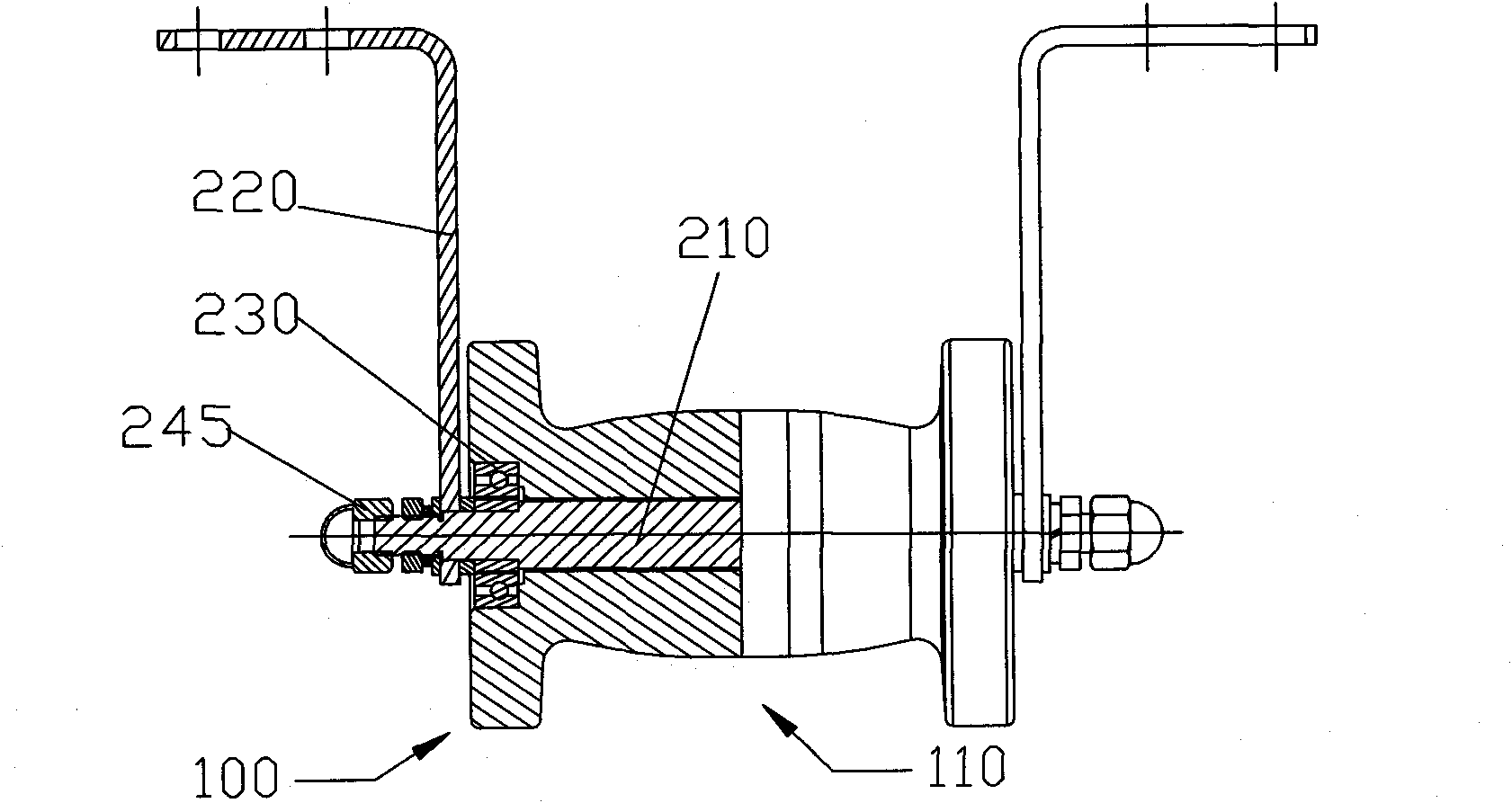 Track traveling wheel and track traveling device