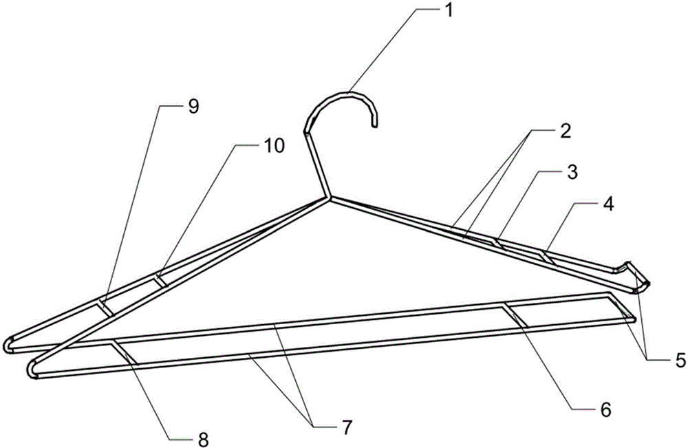 Hanger for increasing internal space of clothing during drying