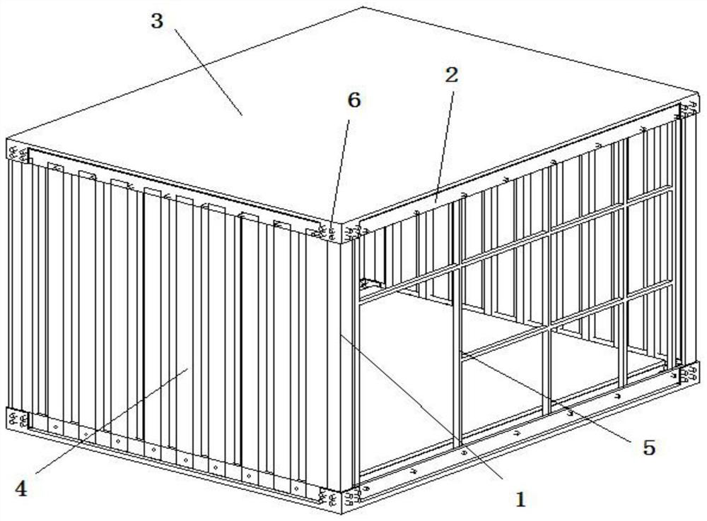 Prefabricated frame steel group isolation type container house structure