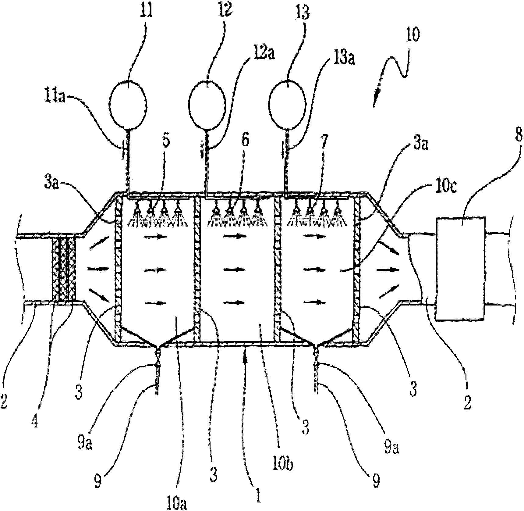 Desulfurization and denitrification method and treatment device for marine exhaust gas