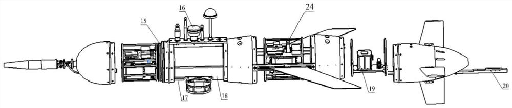 Ocean pull-type low-resistance fixed-depth gravity and magnetic detection towed body