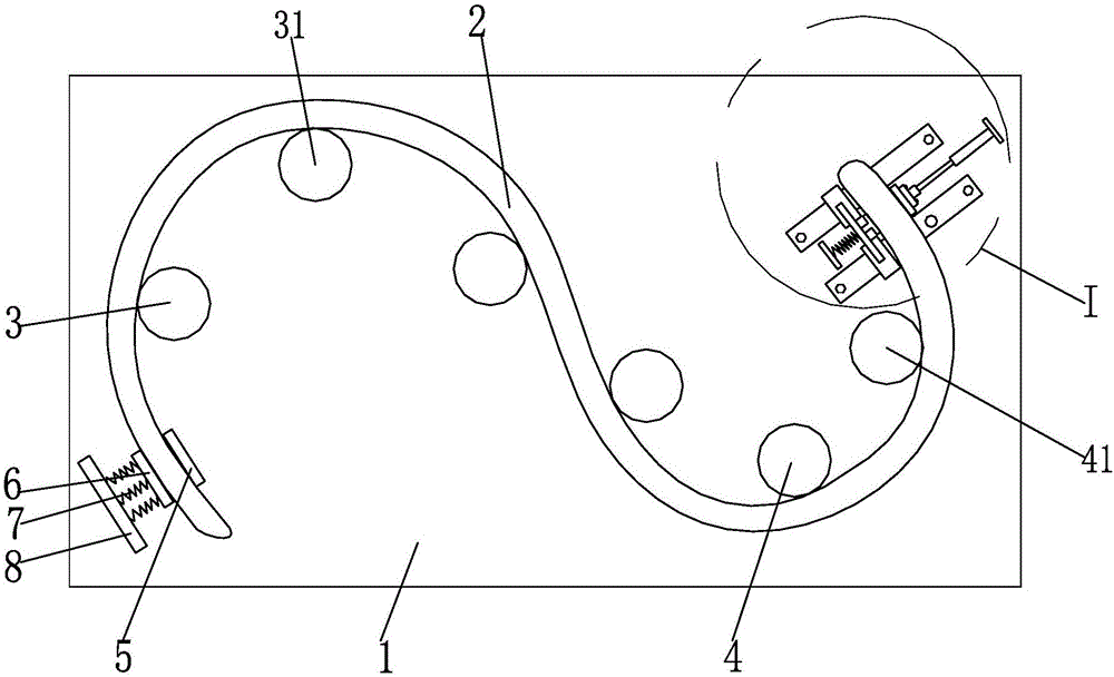 S-shaped clamping, taking and fixing mechanism for branches
