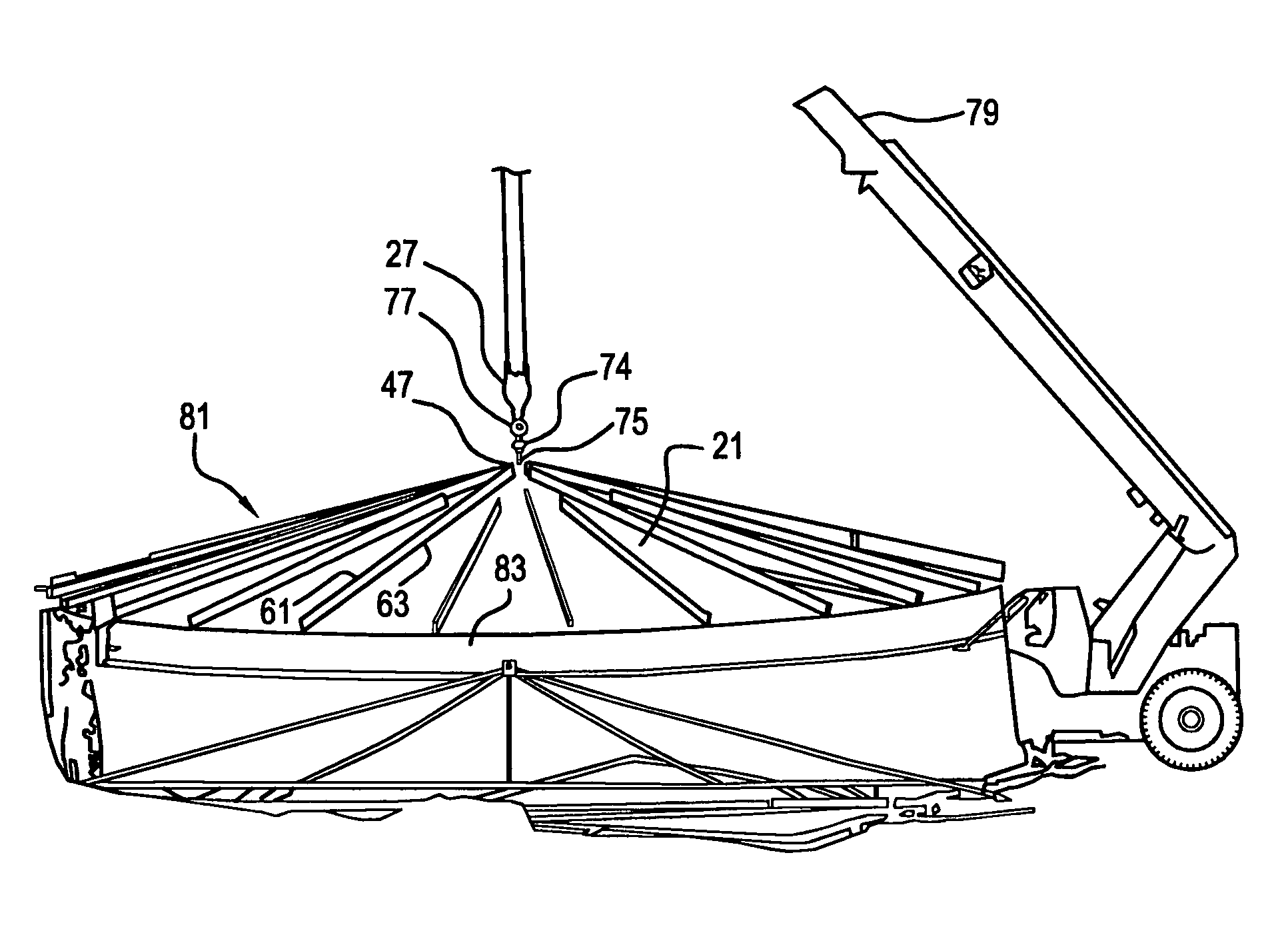 Conical roof construction