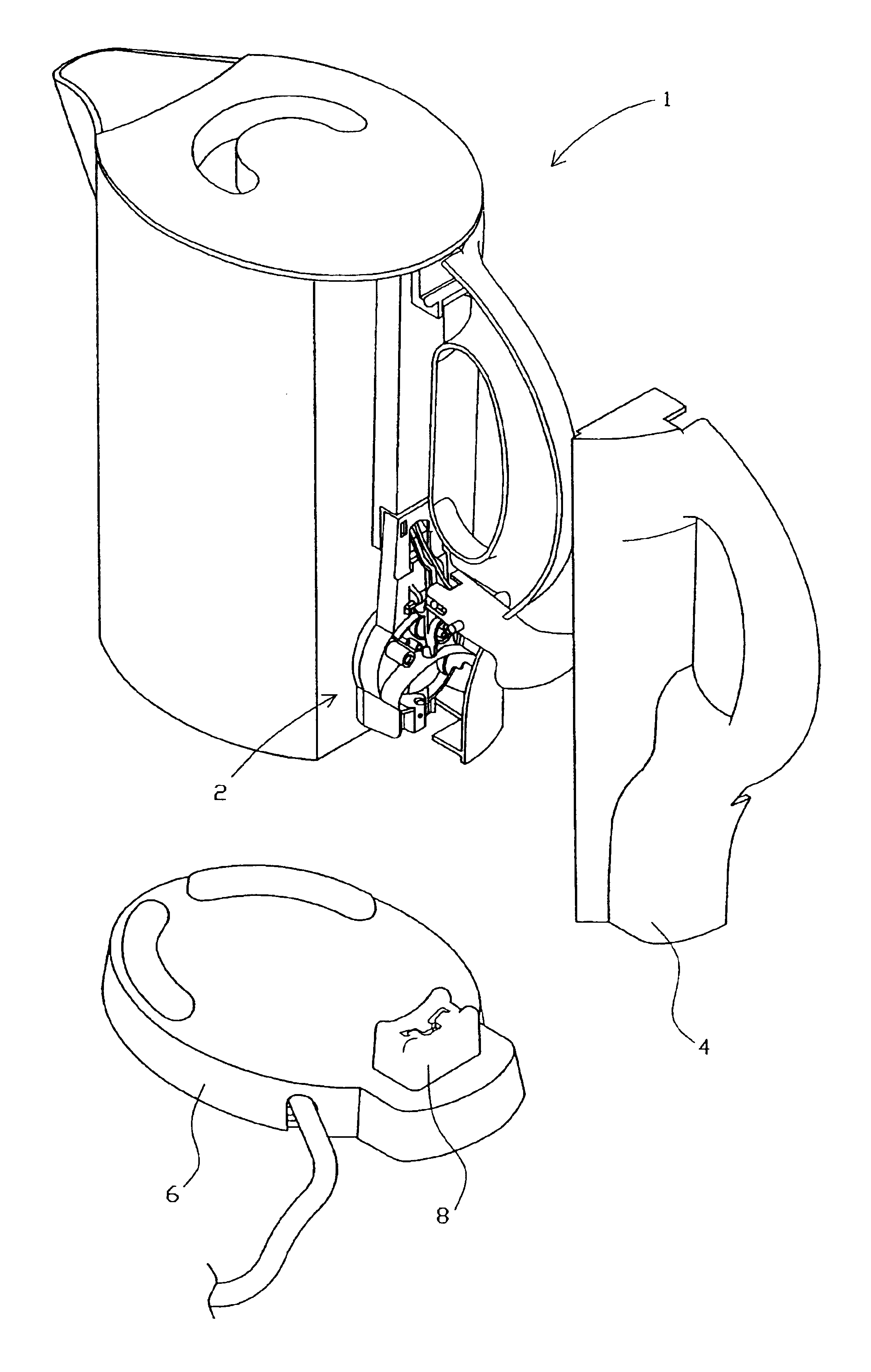 Combined control/connector for cordless electrical appliances
