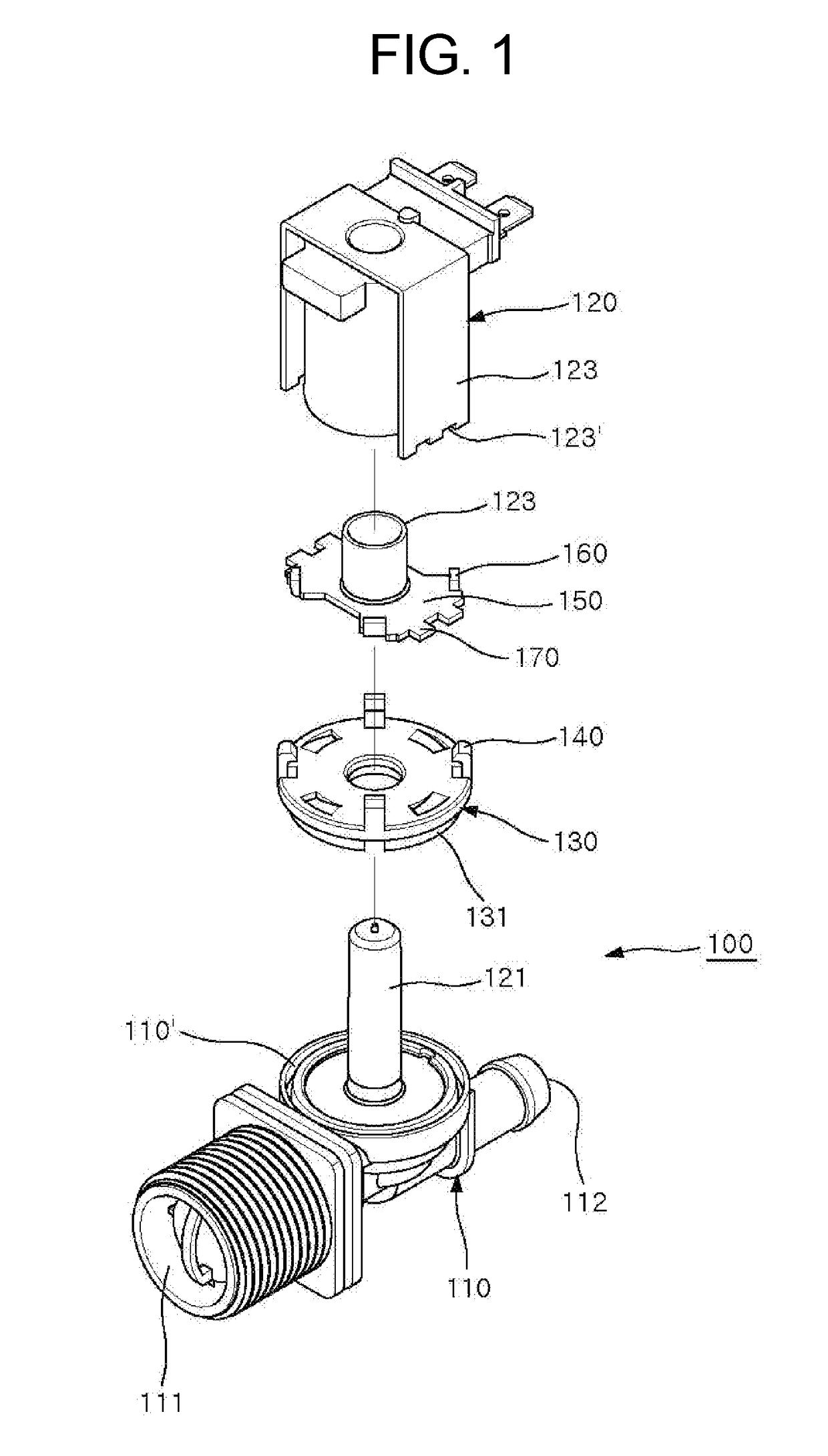 Coupling structure of electromagnetic valve for controlling water supply