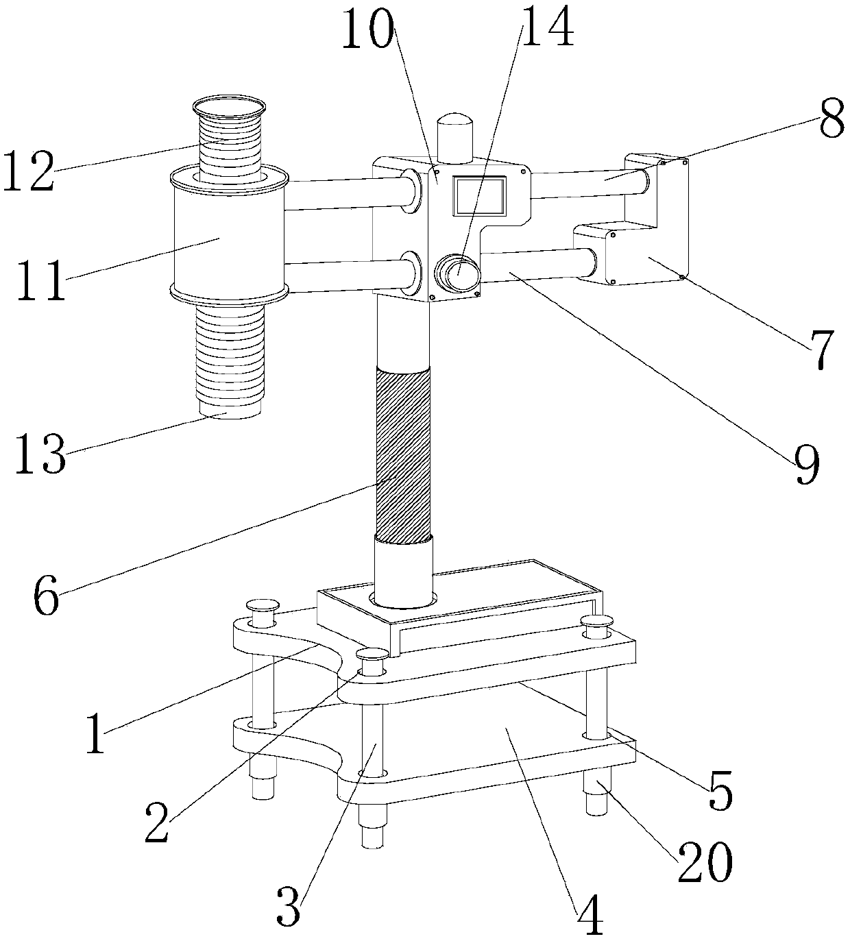 Observation mirror overturning part