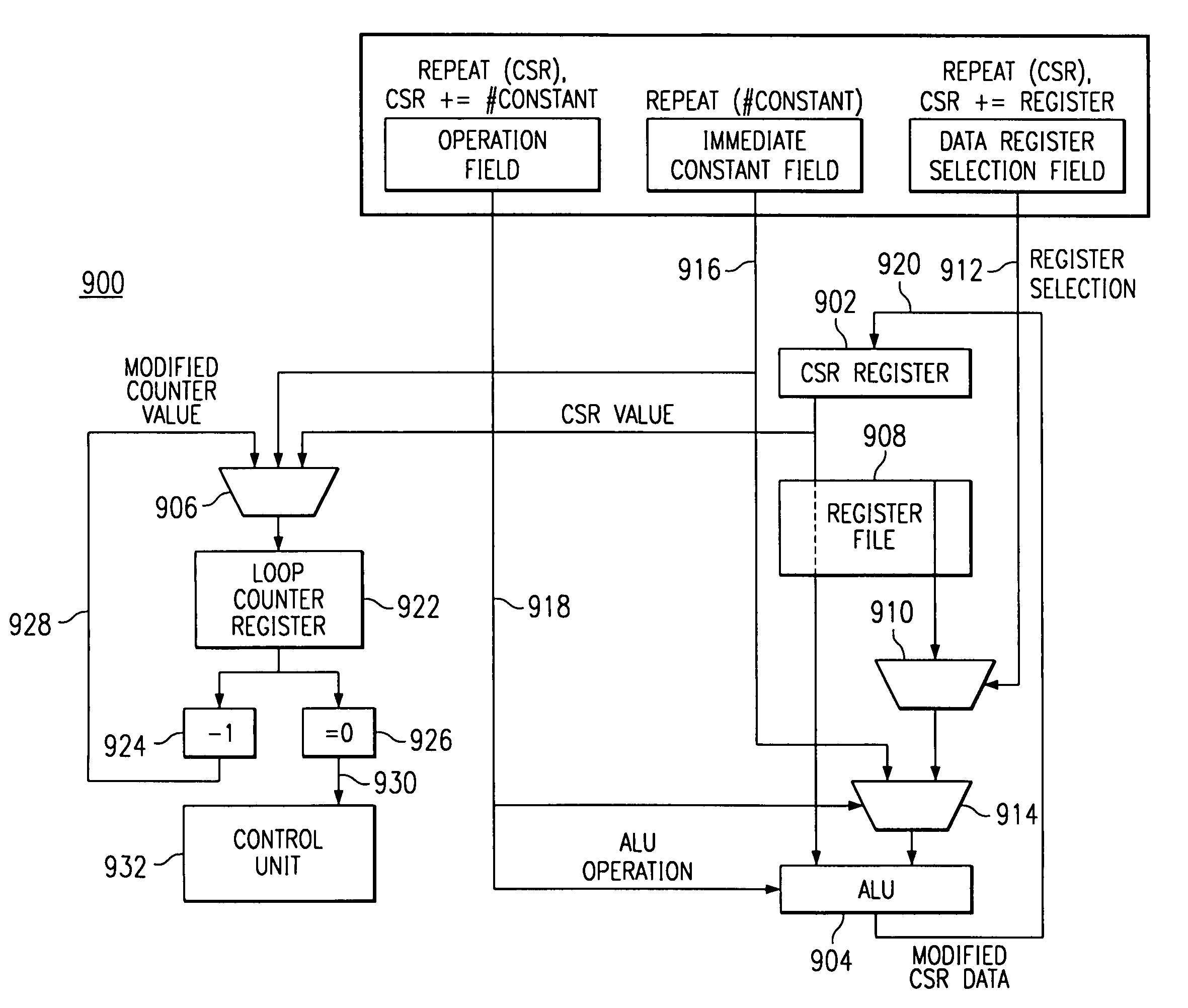 Processor with a computer repeat instruction