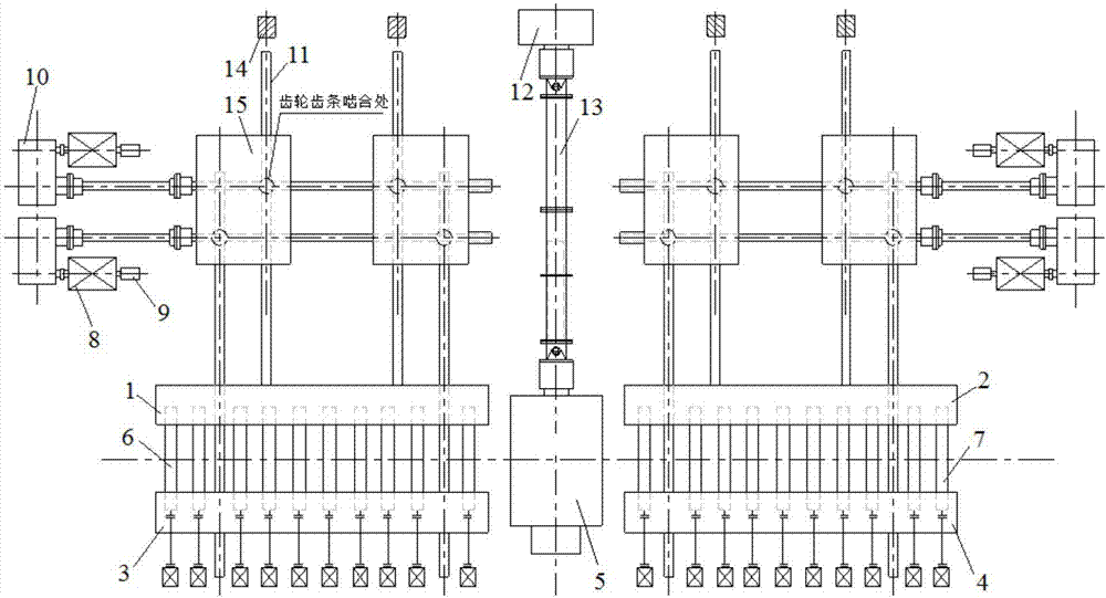 Control system and control method for safety interlocking of profile steel cogging machine and front pusher bed and back pusher bed