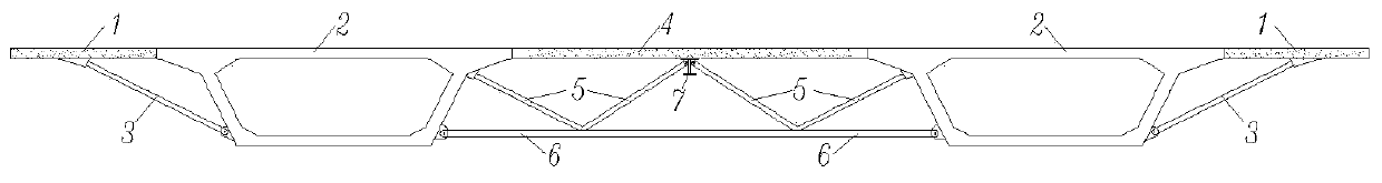 Combined assembled bridge section based on core box body