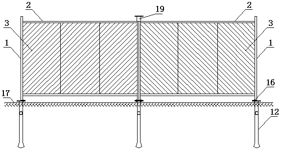 Large and light-weight stereo type construction temporary boundary wall and construction method thereof