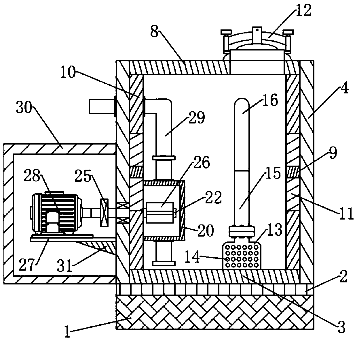 Concrete water storage device with water level indicating function