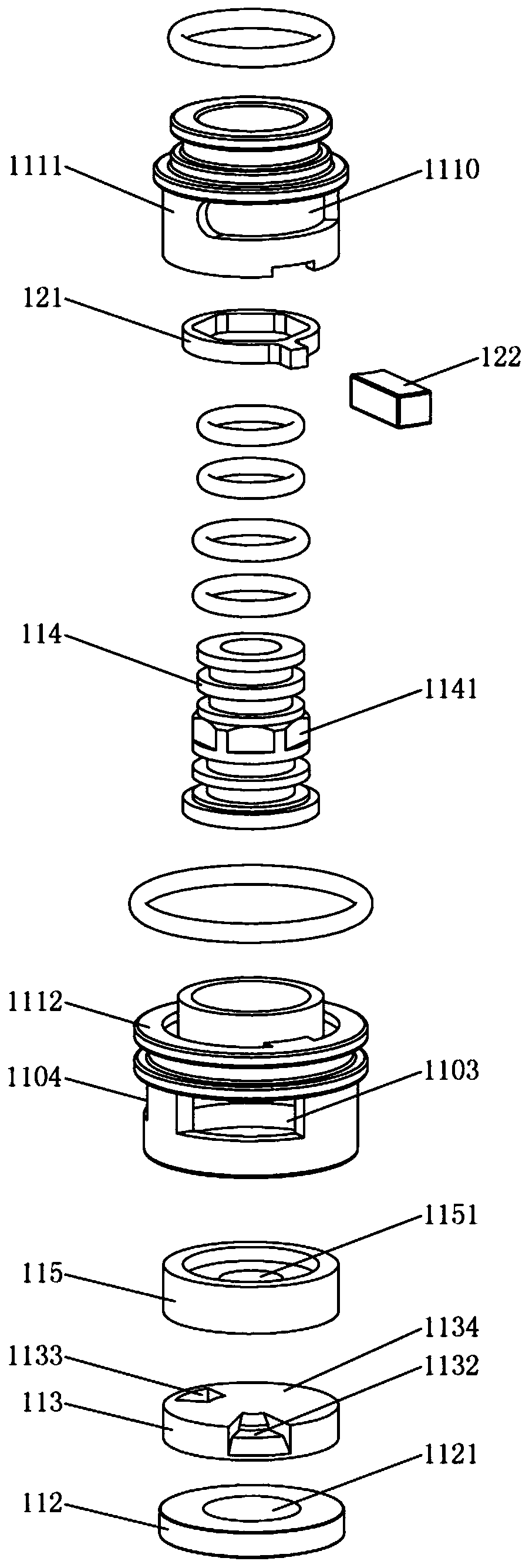 Temperature-regulating valve element and shower